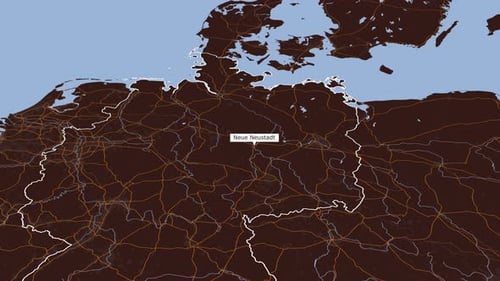 Rotating Map Of Neue Neustadt City, Germany
