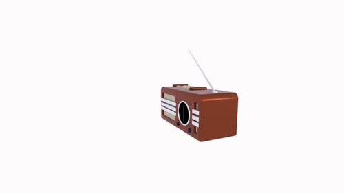 Rotating Vintage Radio 3D Animation