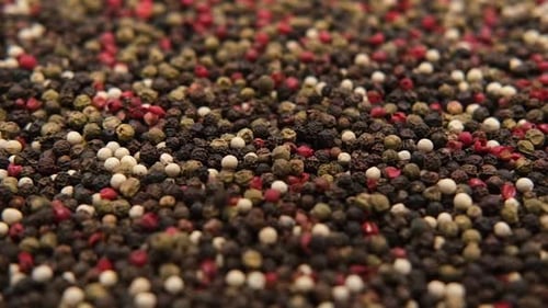Colorful Mixed Peppercorns Close Up Shot