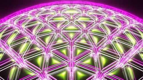 Fondo de bola brillante de neón de ciencia ficción verde y rosa y blanco Vj Loop en HD