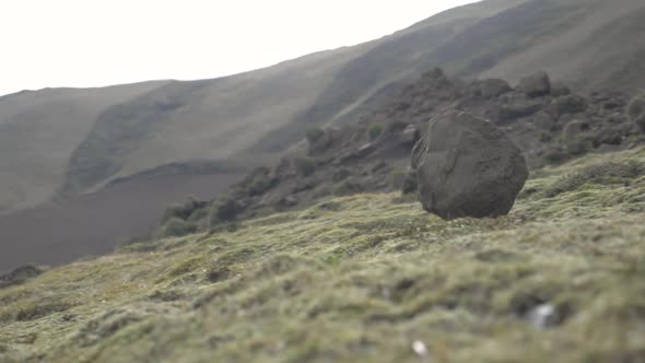 Big rock rolling down a steep hill in slow motion, Nature Stock Footage ...