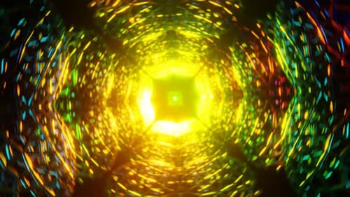 Ein faszinierender Tanz von Neonlichtern in einem pulsierenden VJ-Loop