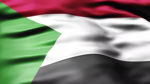 Realistic Waving Sudan National Flag Animation