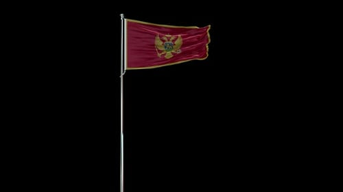 Montenegro National Flag Waving Animation