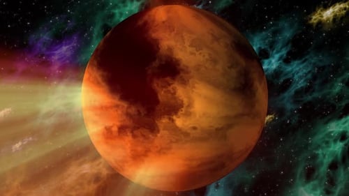 3d Yellow planet and space