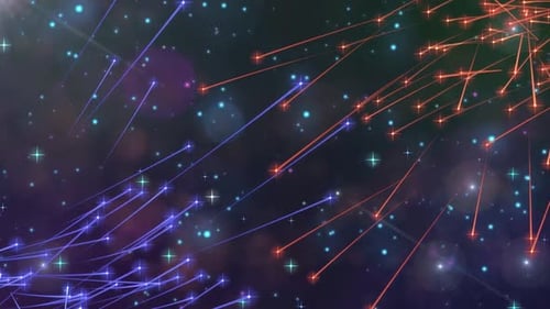 Animated neon star line background