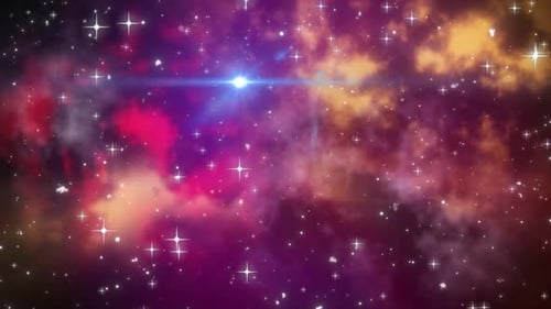 Abstract Nebula with Twinkling Stars and Bright Light
