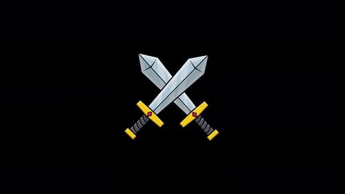 Animated Sword. Ancient Treasure Concept Video - Transparent