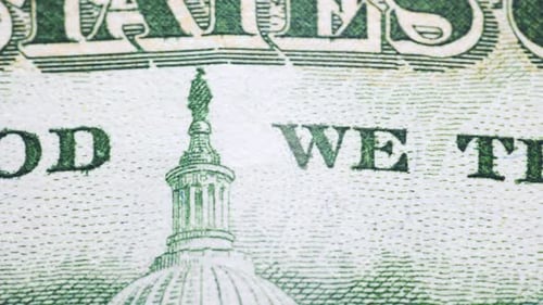 Various Elements on a Fifty Dollar Bill
