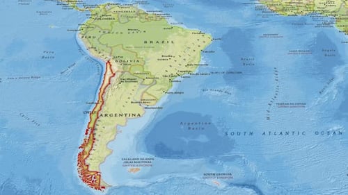 Animated Map Zoom and Pan on Chile in South America