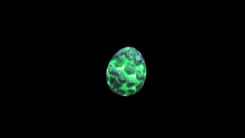Abstract Green Glowing Egg Energy Loop Animation