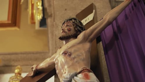 Close up of Jesus Christ crucifix statue