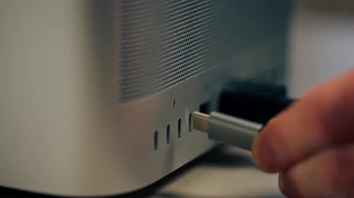 Connecting USB-C Cable to Computer