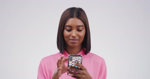 Woman Using a Smartphone in Close Up