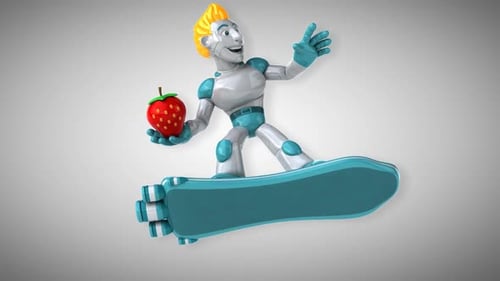 Robot surfing - 3D Animation