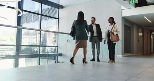 Business People Handshake in Modern Office Building