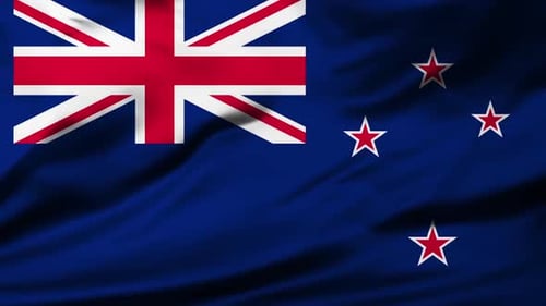 Realistic Waving New Zealand Flag Animation
