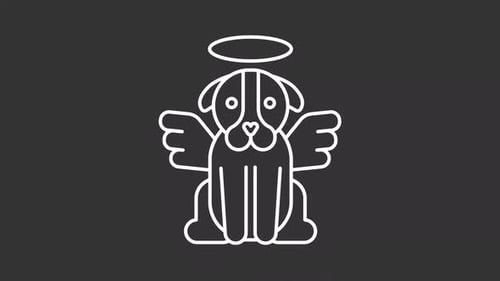 Pet funeral white line animation