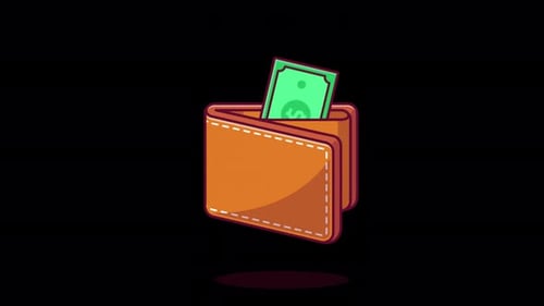 2D Wallet And Money Alpha Channel 4K