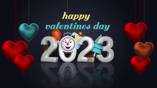 Happy Valentine Day 2023 Loop Animation Background