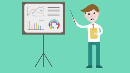 Successful Businessman Present Business Strategy On Flip Chart On Meeting Or Training 4K
