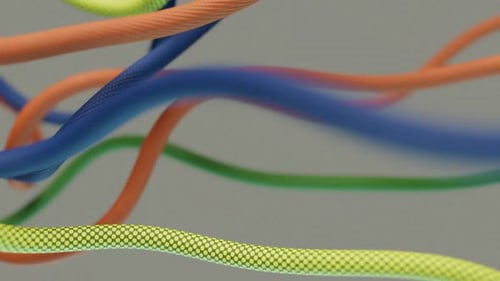 Dynamic Arrangement of Blue, Green and Orange Cords