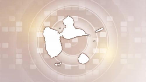 Animated Guadeloupe Map Outline Reveal