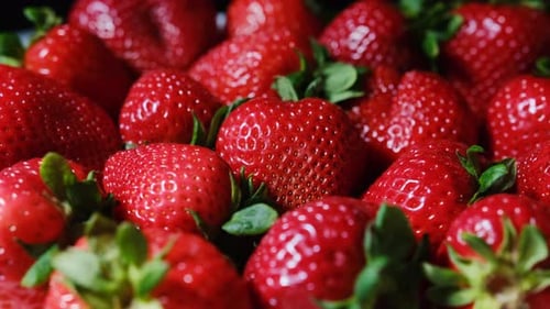 Frische reife rote Erdbeeren Macro Shot