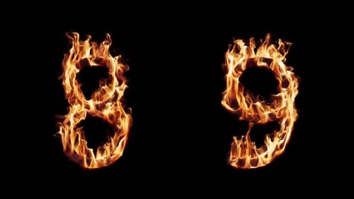 Flaming Numbers Eight and Nine Visual Effect