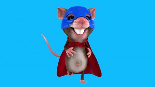 Fun 3D cartoon mouse (with alpha channel included)