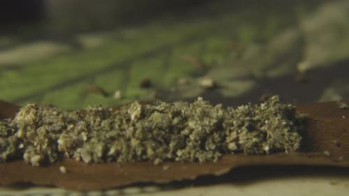 Close Up of Ground Material on Brown Surface