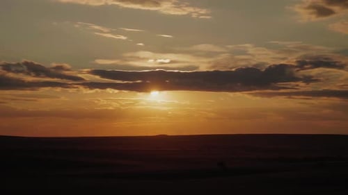Vibrant dramatic warm summer sunset