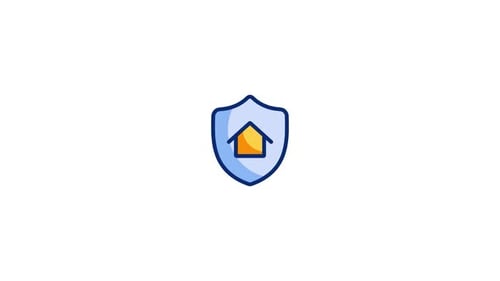 Secure Home Growth Flat Design Icon Animation
