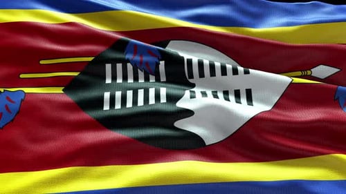 Realistic Eswatini Flag Waving Motion Background