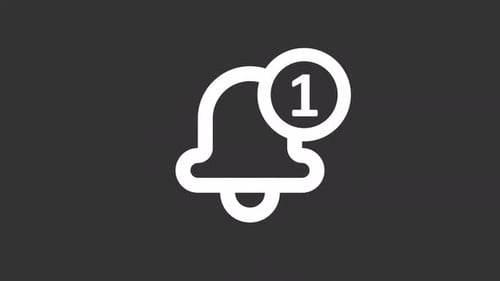 Icône d'interface utilisateur en ligne blanche avec message animé