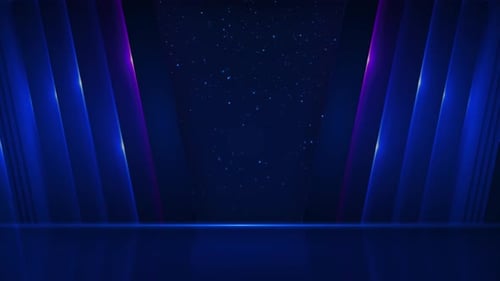 Glowing Blue and Purple Geometric Lines Stage Background Animation