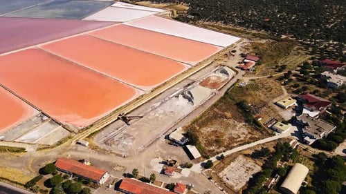 Mounds of Dried Salt in Evaporated Salt Pond in Sea Saltern