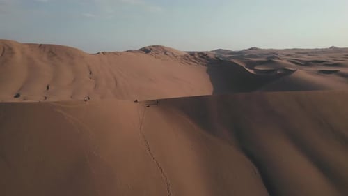 Aerial Drone Content of Desert in Huacachina Ica Peru South America
