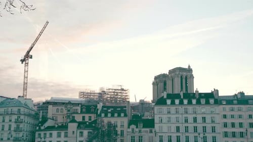Machinery and assembly for the reconstruction of the Cathedral Notre Dame, burned down in April 2015
