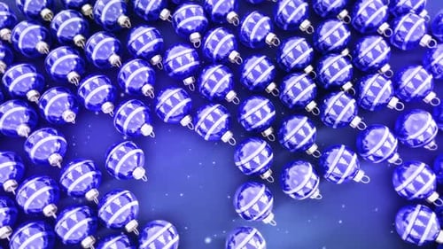 Festive Blue Christmas Ornaments Animated Background