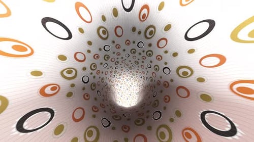 White Abstract Background Fun Circles Tunnel Backdrop 4k Resolution 60 Fps