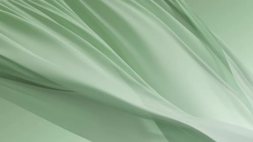 Soft Bright Green Fabric Flowing Gracefully in Air Creating Elegant Minimal Texture Background with