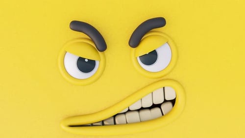 3D Angry Face Emojis Transition 4K Alpha channel