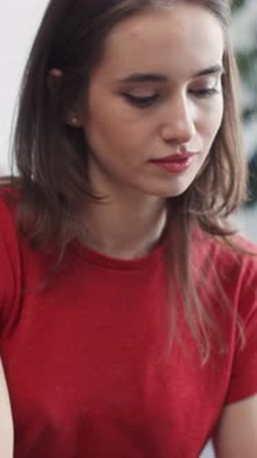 Close Up of Woman Using Laptop Indoors
