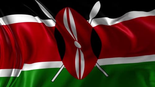Realistic Waving Kenyan National Flag Animation