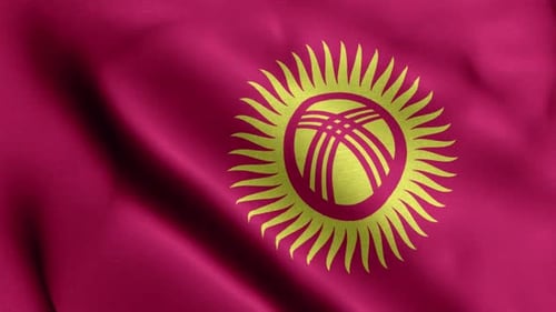 Kyrgyzstan Flag Waving Realistic Loop Background