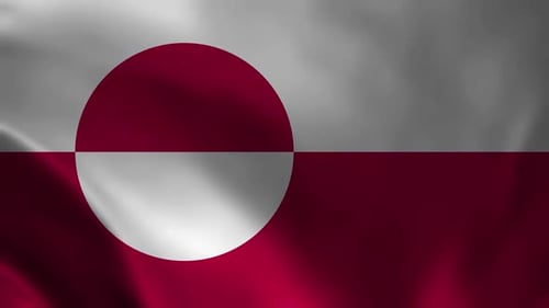 Greenland Flag Waving Seamless Loop Animation