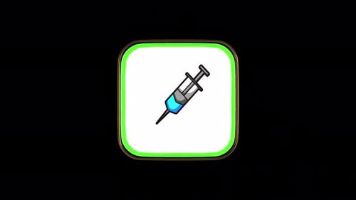 Animated Syringe Medical Icon in Sketch Style