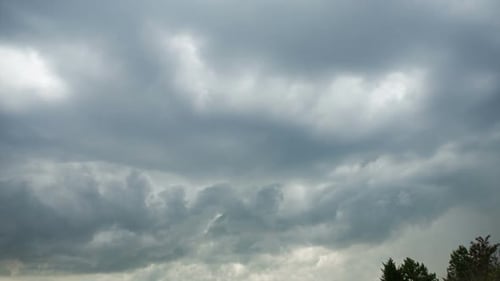 Billowing Grey Clouds Filling the Sky