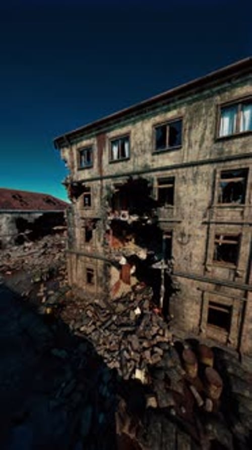 Derelict Building With Broken Windows